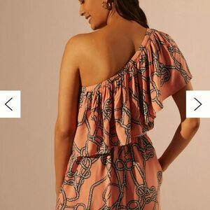 COREY LYNN CALTER NAUTICAL ROMPER NWT Coral and Blue knotted ropes